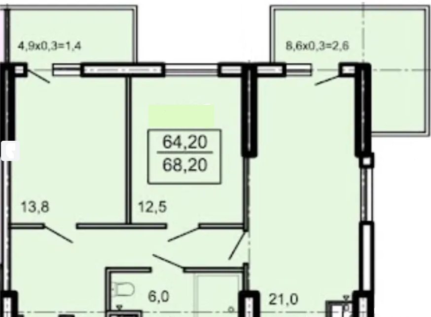 продажа двухкомнатной квартиры номер A-174689 в Приморском районе, фото номер 3